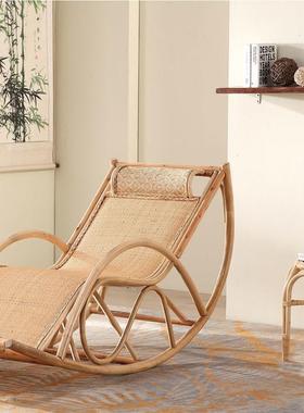 摇椅藤躺椅懒人摇椅可躺可编坐躺椅午睡中老藤年腾QTP椅椅家用
