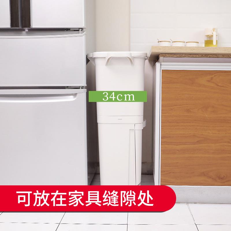 BPM日式分垃圾干桶双类层厨房客5厅湿分离大号垃圾桶4L