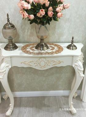 IBA欧门式关桌子玄玄关柜时尚靠墙桌子厅半圆玄关台装饰桌简约柜