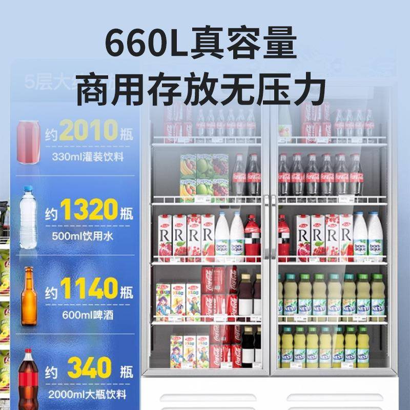YVM饮料啤酒冷藏示柜柜单展门商用冰箱立啤酒柜超市便双式门利店