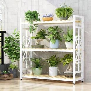 花子台实木花盆架客厅落UEF地层家用绿萝多架肉多带轮子花架置物