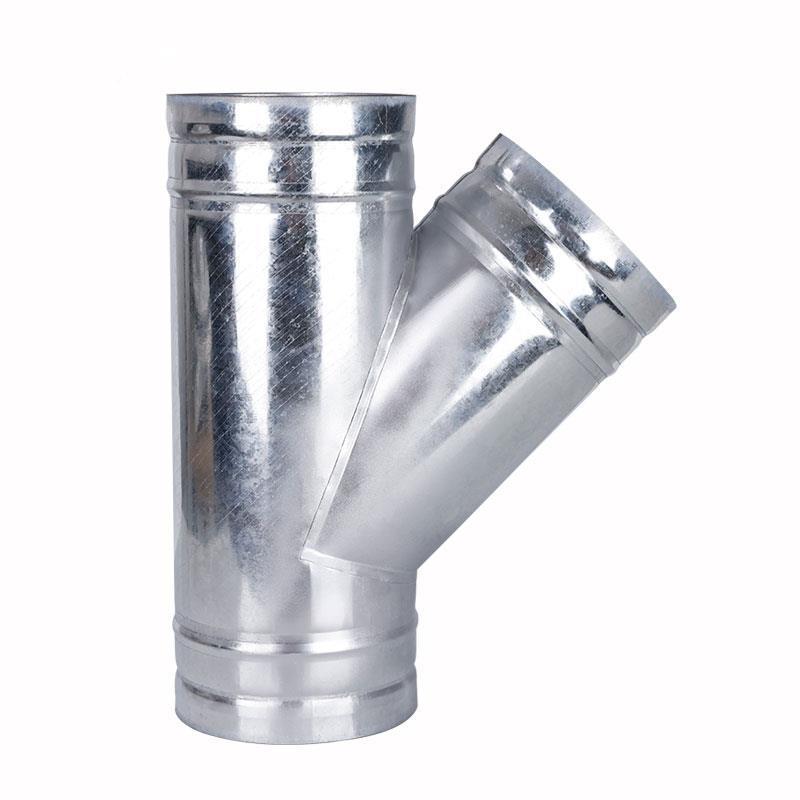 加厚白铁皮风径管y三通油烟换气扇变HSU斜三机通通风管道新管风分