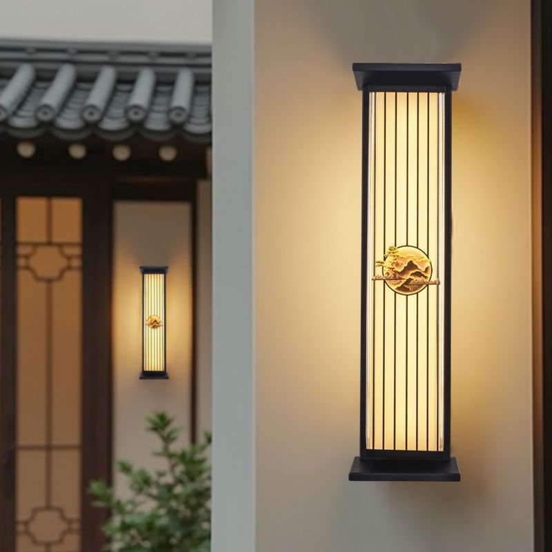 太阳能壁灯别墅阳台灯新中式庭院大门壁灯花园围墙灯户外防水壁灯
