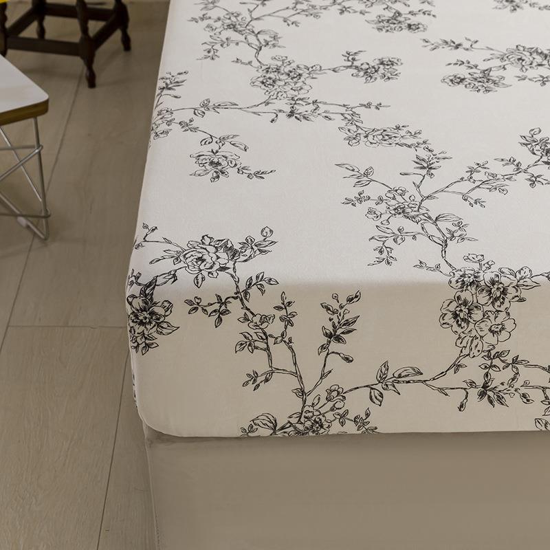 秋冬新款.全花棉磨毛印单床笠1.5/18米加厚席梦品QOJ思床垫套床罩