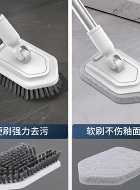 室浴缸浴无刷地板缝刷子清洗洁硬毛长柄墙厕TRE所卫生间瓷砖死角