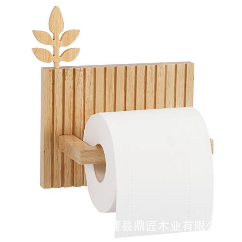 木制壁挂式纸巾卷支架家用卫生间纸巾毛巾架多功能免打孔收纳架