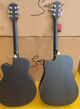 4140寸民谣吉他单板者复古黑色初学学生新手IIO入门寸木吉他单板