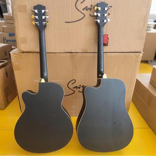 4140寸民谣吉他单板者复古黑色初学学生新手IIO入门寸木吉他单板