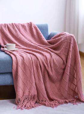 轻奢毯办肩公室午睡QAO披民毯沙发盖毯沙毛发毯装饰毯宿床旗床尾