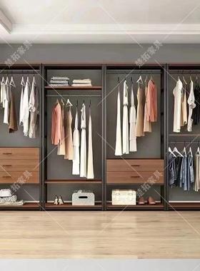 步入式衣帽架用家卧室带示抽屉落地衣架装店展架双层83087开服放