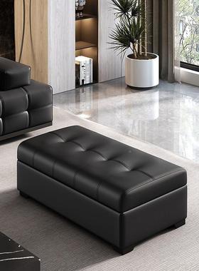 伦客厅劳TTJ斯沙发凳长条储搁物脚凳凳矮黑色单人方形沙发贵妃脚