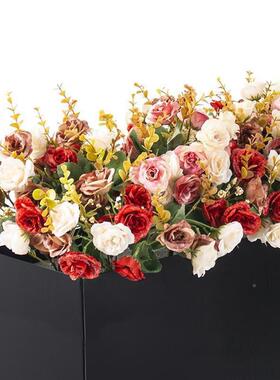 物花外花箱售楼户部外架摆隔断花子绿植WUX化花坛假花绿植组合假