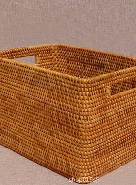 厂物家直销家用藤号编大提口方筐面整理箱置篮桌收纳筐92154价格
