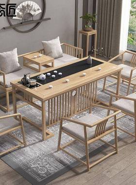 工厂销】实木茶桌TMU茶台组新式茶桌椅合办公茶台功夫中泡茶直桌