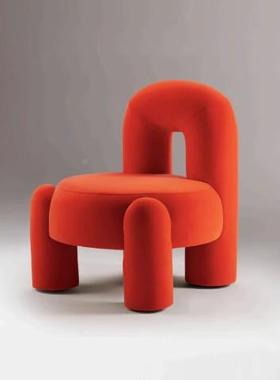 艺新布沙发款椅现货轻奢弧式度个性设计极简绒PMM布现代整装意家