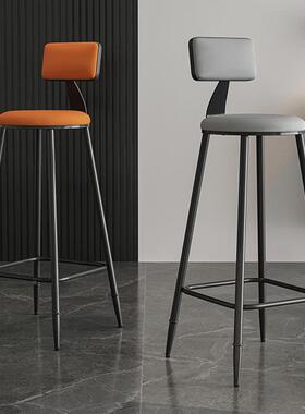 美式现代约酒吧简背脚椅子高靠椅实木家用高脚凳铁艺吧台92670椅