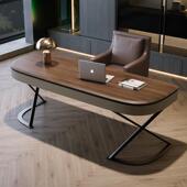 高端7169极简实木书电桌轻奢现办计代公咨询桌设师款 简约家用书房