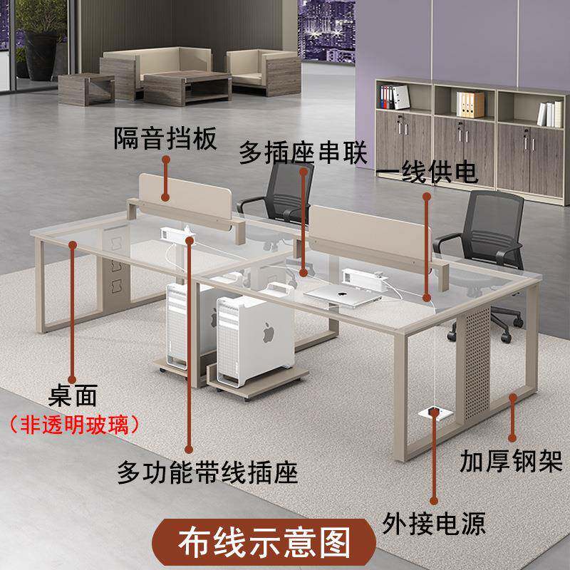 办公SZH-ZYZ-桌椅组4合约现代职员简桌/6四人位办工公室屏风隔断