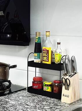 厨房纳台面收置物架窄双小型分层味调料架灶台层QXr32aR2调品储物