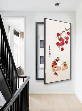 中式玄关入户配电箱尺寸强电表箱装饰新画竖款画LO10-1弱大电箱装
