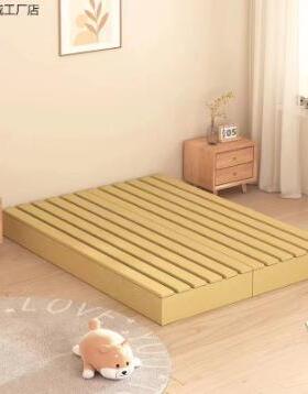 实床榻榻米1.5米木JIU床儿童床1米出木双人床1.米8骨架约简床