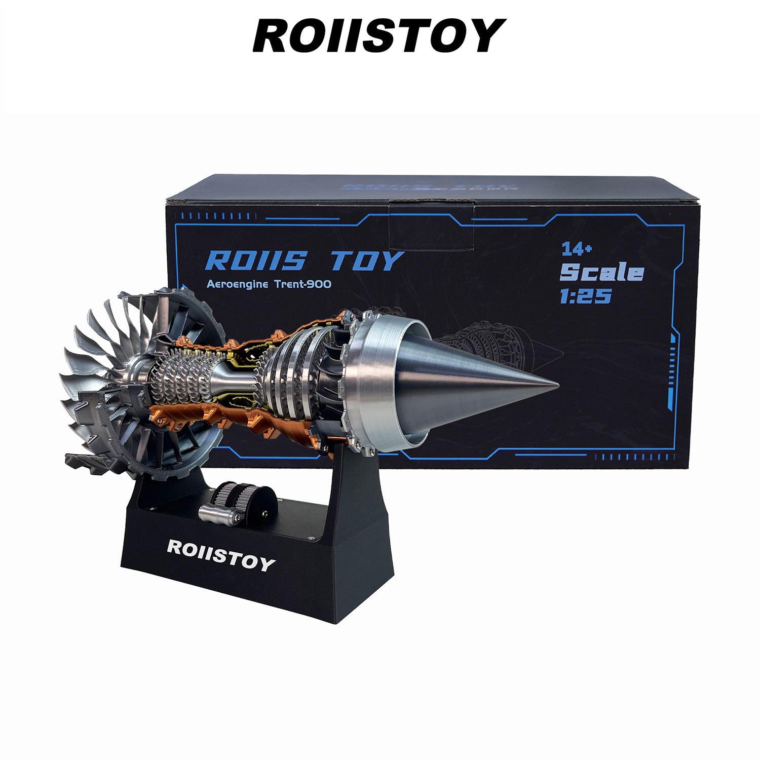 罗罗航空涡扇飞机发动机模型科学实验喷气式引擎可发动充电变速