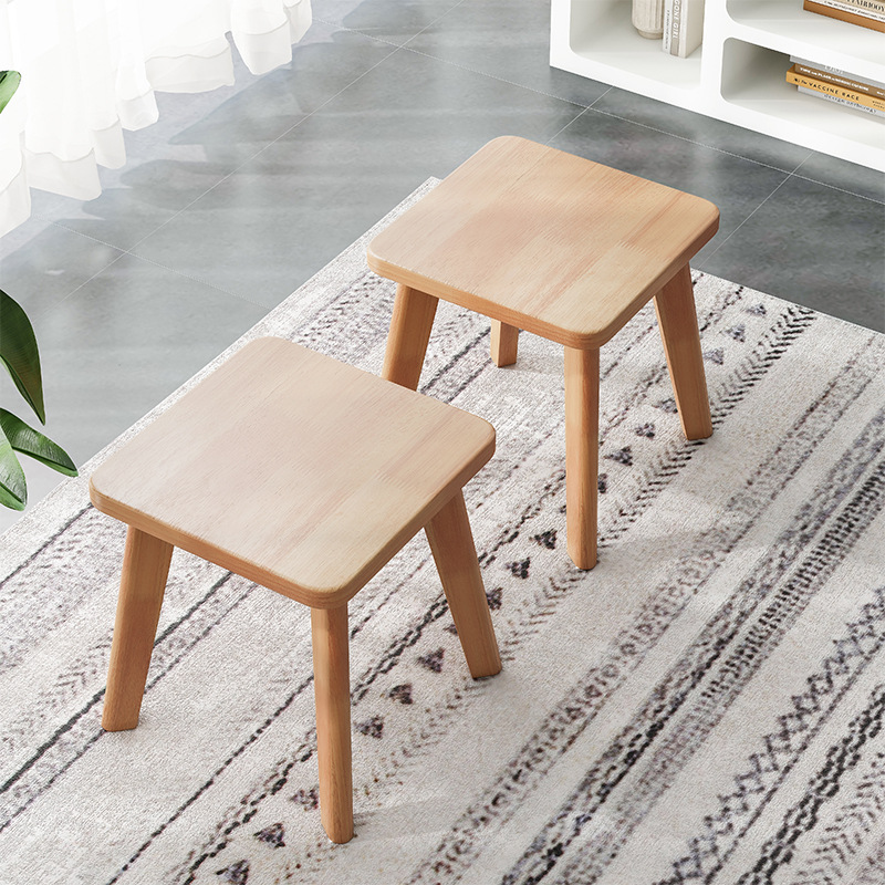 原木色实木方凳子客厅木头凳子家用门口换鞋凳久坐不累榫卯板凳