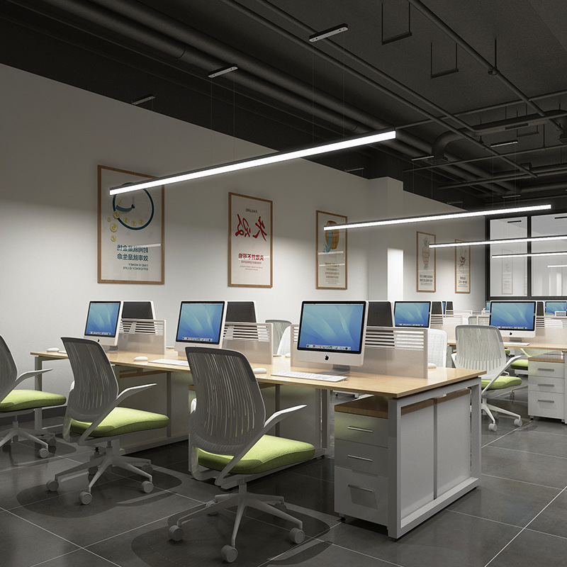 简约现代LED长条灯办公室吊灯创意个性工作室会议室照明办公灯具