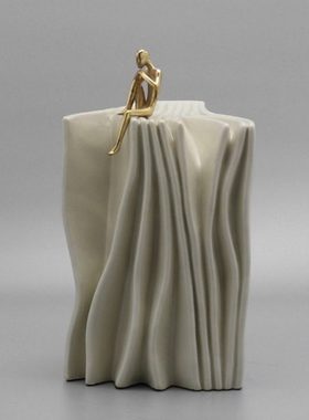 现代新中式桌面摆件创意工艺品摆设样板房间客厅人物简约软装饰品