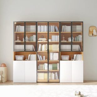 可比熊书柜ENF环保书架家用儿童收纳柜防尘带玻璃门组合书橱置物