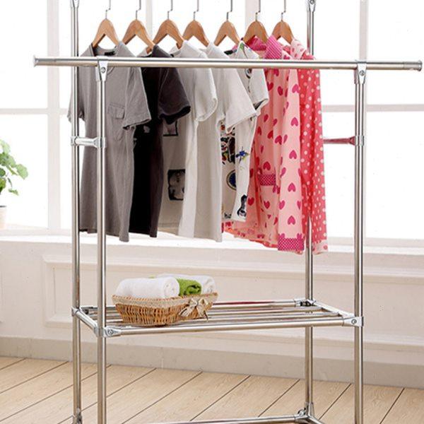 加厚SUS304不锈钢晾衣架落地可移动阳台置物架双层晒被定制挂衣架,收纳整理,置地/升降晾晒衣架,淘宝优惠券,粉丝福利购,淘宝优惠卷