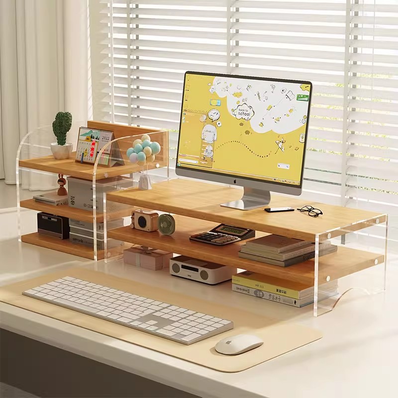 台式电脑增高架办公桌面置物架收纳显示器屏幕抬高底座亚克力支架