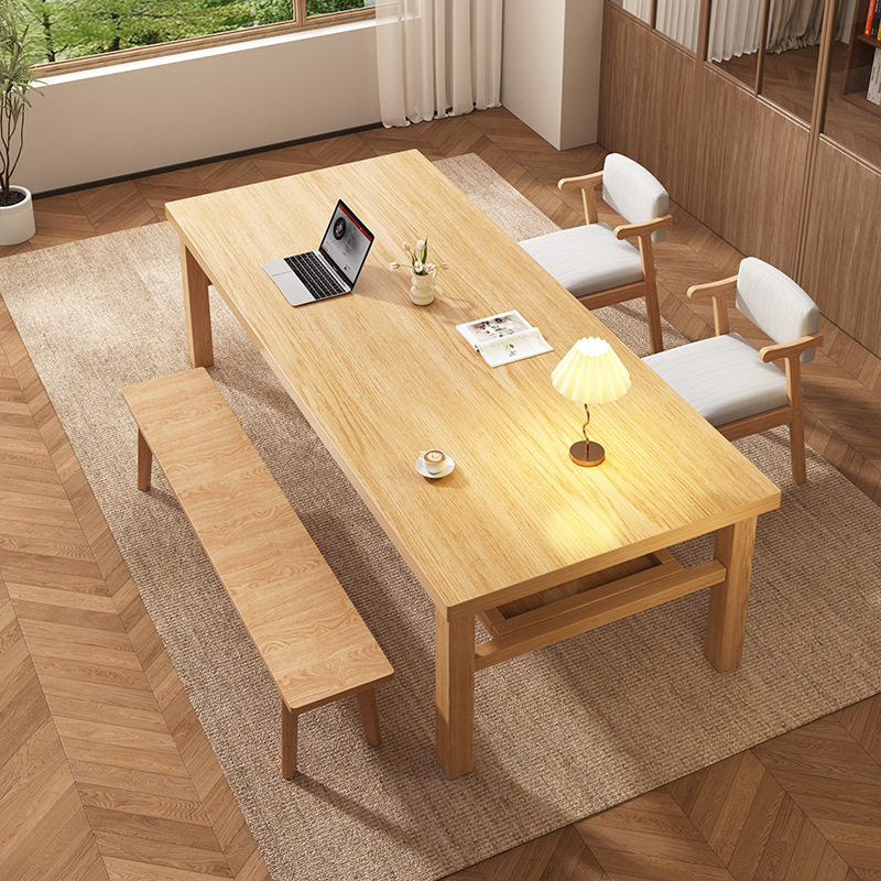 实木电脑桌卧室大板桌家用长方形双人桌子办公桌书法桌茶桌学习桌