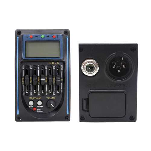 吉他拾音器5段液晶调音器LC-5均衡器EQ民谣木吉他电箱拾音器