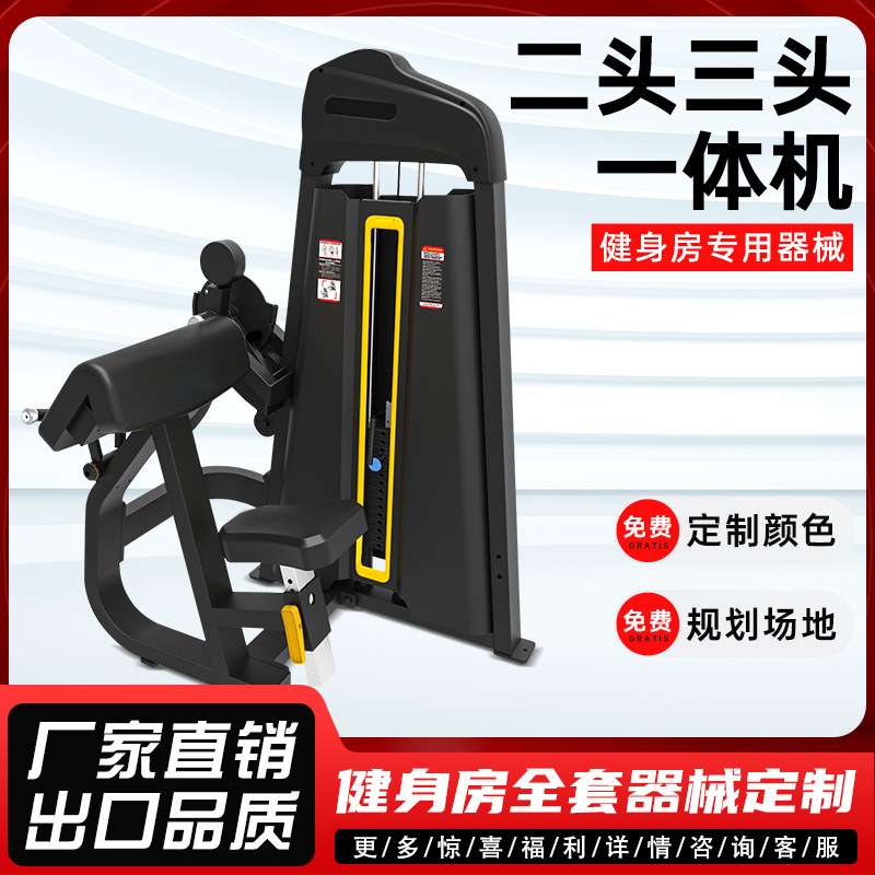 厂家直发健身房器械多功能肱二头肌训练器健身器材二头三头一体机