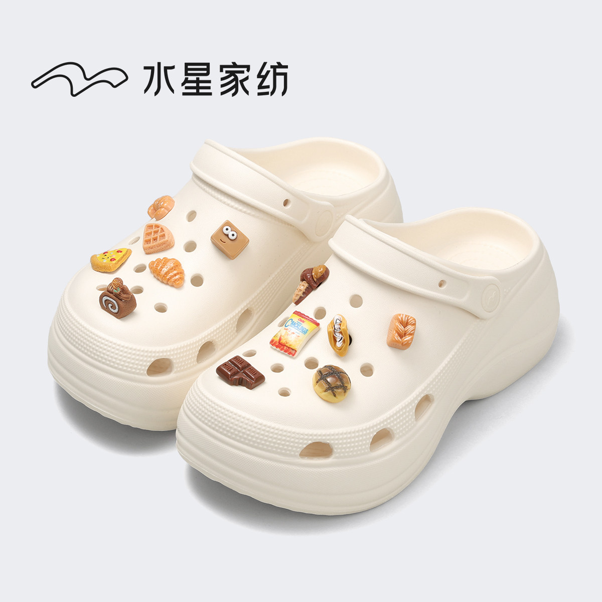 水星云朵洞洞鞋女足弓支撑夏季厚底增高6CM外穿包头拖旅游沙滩鞋