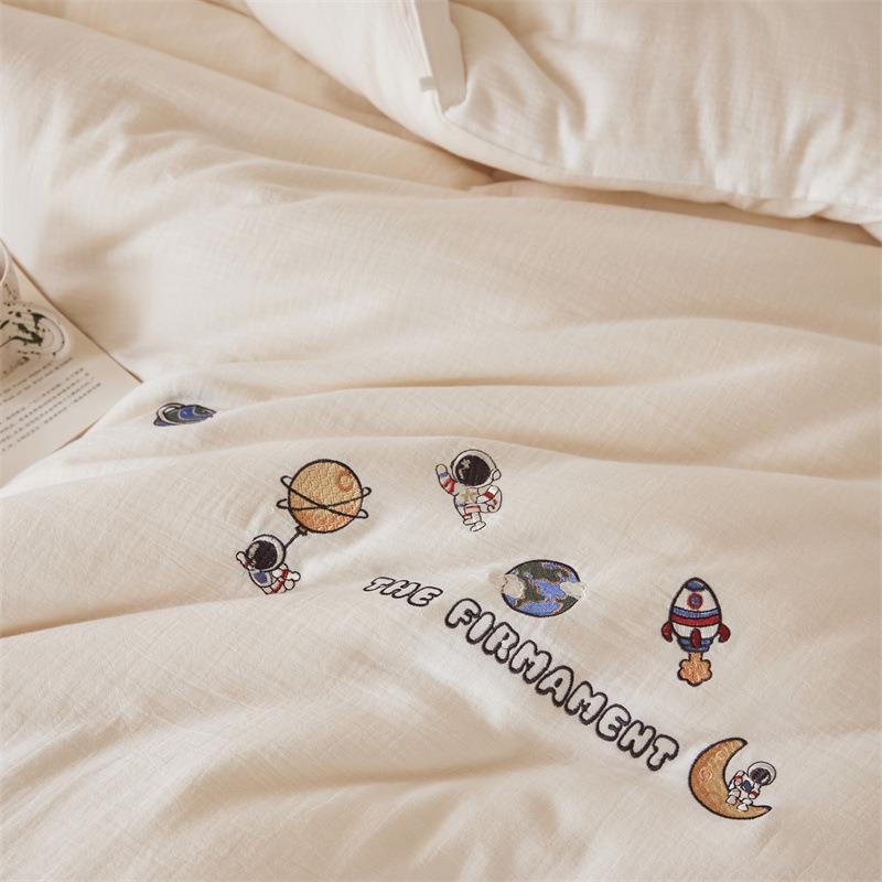 季02tdc5新款全棉双层纱大冬豆被纤维被子春秋加厚保暖床上用品被