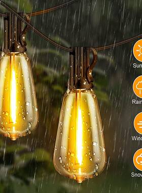 太阳能球ST3灯串耐L摔高8压复古ED泡E12灯头庭院圣OBF诞节日户外