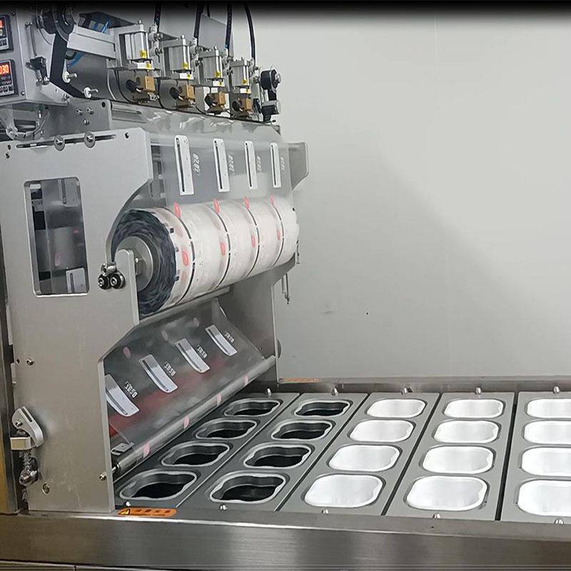 非标铝箔盒熟味封口机膜食卤盒真空保鲜包装机速连MAGA-102续自动
