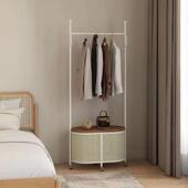 衣衣帽DZA架落地卧室日移式 动仿藤客编厅脏衣篓网红奶油风收纳挂