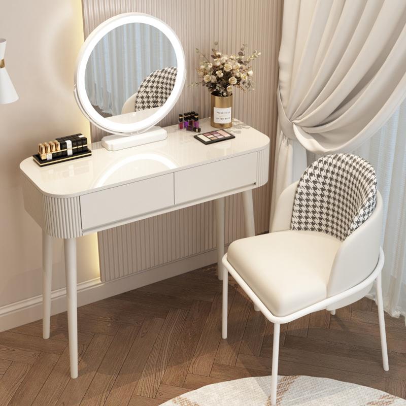简白梳油妆JB02台卧室简约现代小户桌型化妆台轻奢化实木奶风系妆