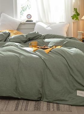 单10单0水洗棉舍被套件纯棉被罩人F7679S65学生宿夏季被单纯色三