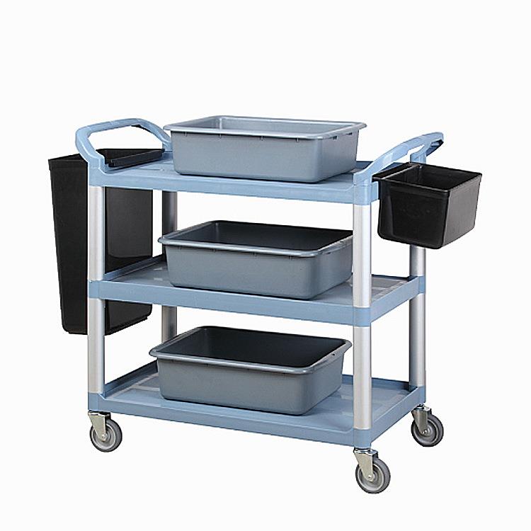 收餐收车六斗收车852酒店餐车三层推车收圾碗车带垃桶塑料酒楼台