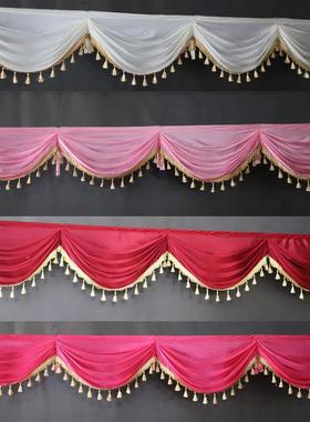 婚庆帷幔头布幔波浪喜棚饰幔楼梯扶装饰装PDD10141帘背景纱幔婚庆