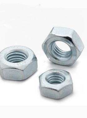 直M销国外六角螺母4.8级镀锌675螺帽M6mM8标M10M1214M1618M20M22
