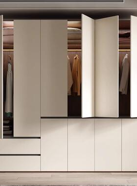 段式奶油实木FVO衣用柜分家卧风室挂衣区多衣橱简易租房一门到顶