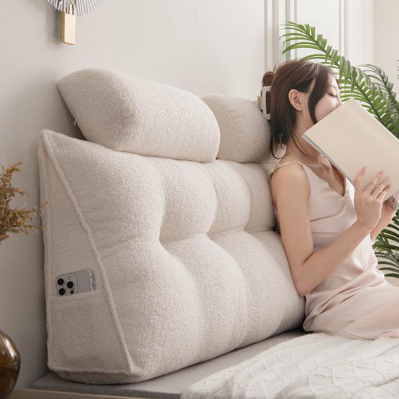 室225新款yl泰迪绒护奶油风卧床头靠垫榻榻米软包腰靠背沙发飘窗