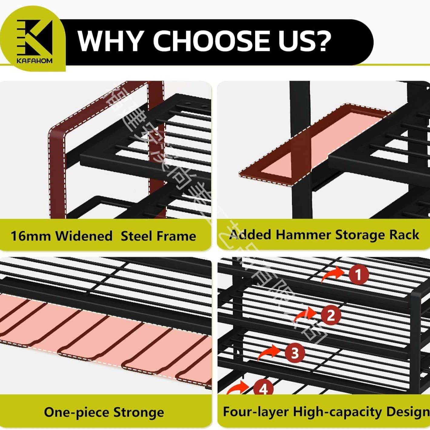 架挂壁式4RBG层4孔电钻架电动工具具整理钻工头具架车库工箱置物