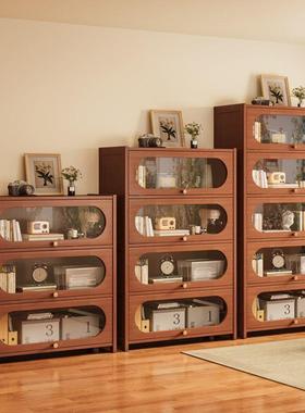 防储尘书柜家用童玻IIR收纳柜带门物柜靠墙一儿体璃门组合书架置