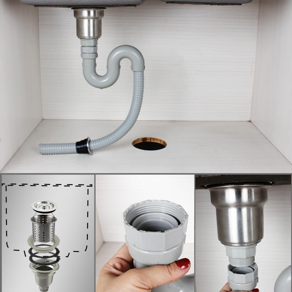 力厨房洗碗池单不槽排水器水槽30天4锈钢器排0水管Z601C0Z6001C05